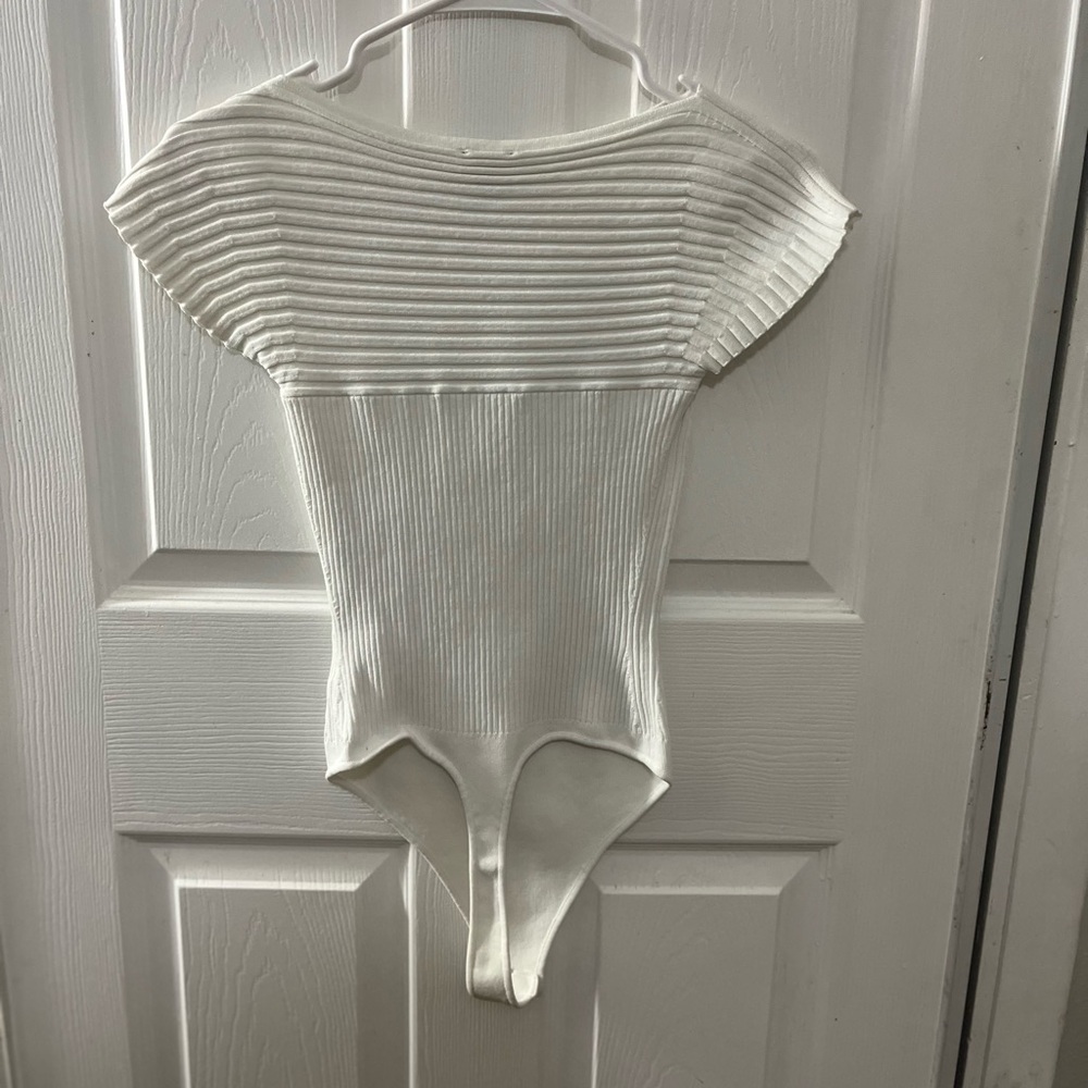 Express White Ribbed Bodysuit - Picture 10 of 13